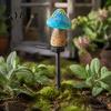 Warm LED Garden Decoration Solar Mushroom Stake Light, Resin Fairy Lamp with Tale Forest Decor Glow, Waterproof Outdoor Yard for Lawn Patio