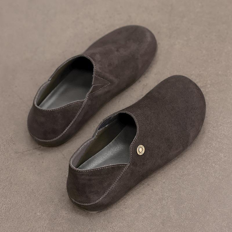 

Нові універсальні ледачі туфлі Birkenstocks зі шкіри, м якою підошвою, повсякденні, низькі, повністю закриті капці 39 коричневий