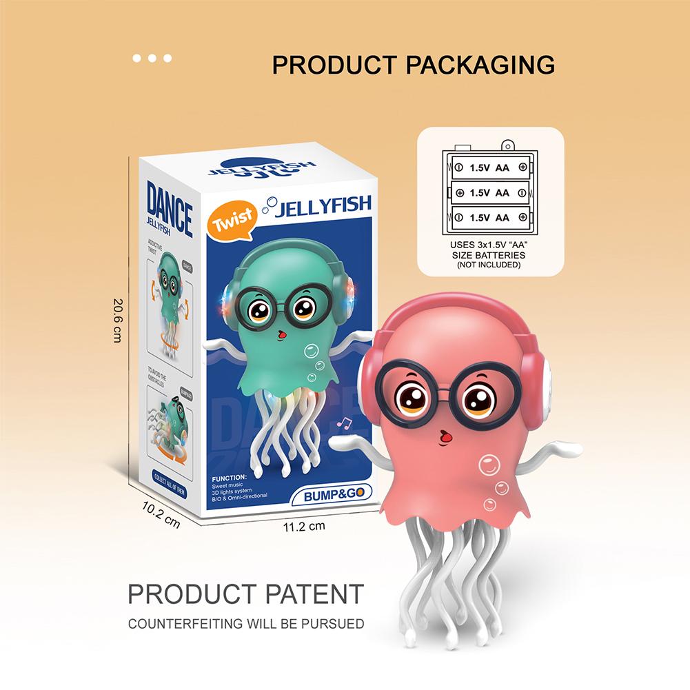Elektrischer tanzender Tintenfisch Babyspielzeug Automatische Hindernisvermeidung Tintenfisch Interaktive Robotik Stressabbau Geschenk für Kinder Kleinkinder