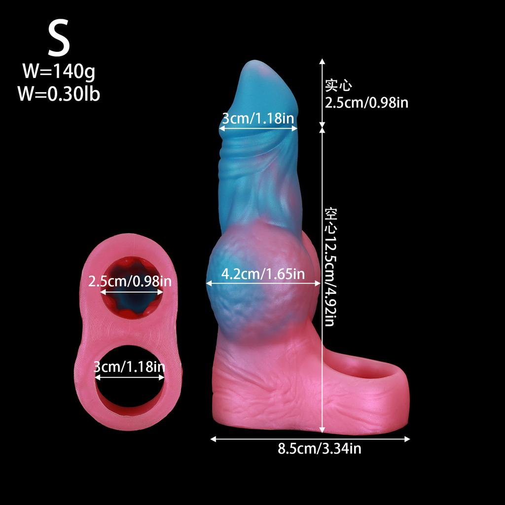 Manicotto Estensore per Pene - Design Vuoto Extra Large Addensante, Silicone Liquido per Piacere e Fiducia Potenziati
