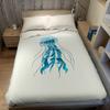 Cyan Jellyfish Drift Flannel Blanket Warm Soft Halloween Christmas Couch Warm Cozy Decorative Decor Gift for All Season