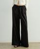 ARTID Linen Elastic Waist Wide Pants_Black