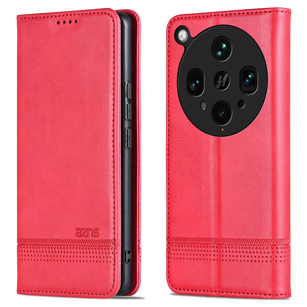 

AZNS Для чохла Oppo Find X8 Ultra 5G Текстура коров ячої шкіри Шкіряний гаманець Чохол для телефону Red