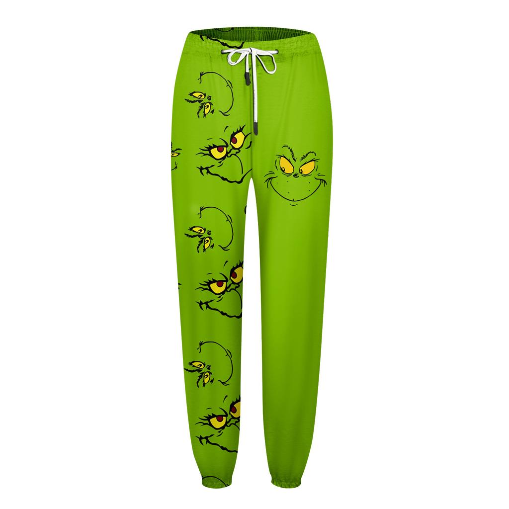 Damenmode Weihnachten Lose Kordelzug Taille Einfarbig Lässige Jogginghose Hose