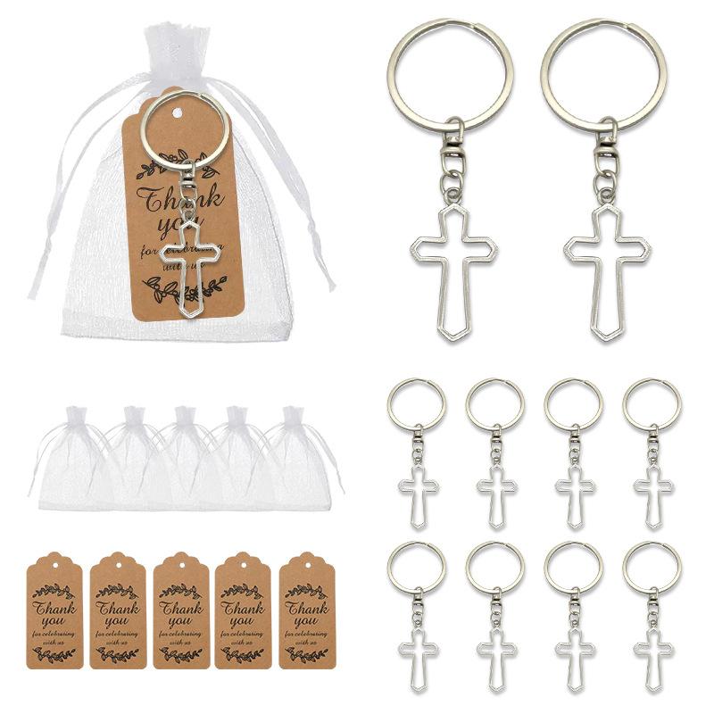 Keychain Hollow Cross Pendant Keychain Party Gift