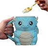 Eisbecherhalter mit Griff, 16 oz Behälter, mit integriertem Snackfach-Design, Niedrige isolierte Hülle mit Drachenmotiv für Desserts und Getränke