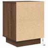 Nightstand with LED Lights Brown Oak Effect 38 x 34 x 50 cm