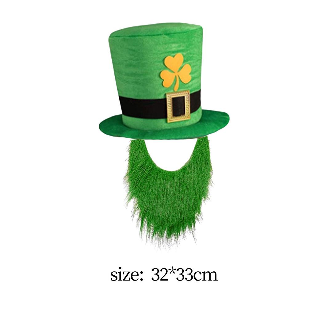 2pcs Green Hat Leprechaun Top Hat And Beard Unique Party Supply For Special Occasions Costume Parties . Birthdays