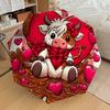 1pc Valentine's Day Cow Heart Umbrella with Plastic Handle,Suitable for All Seasons Home Travel Outdoor UmbrellaDD292
