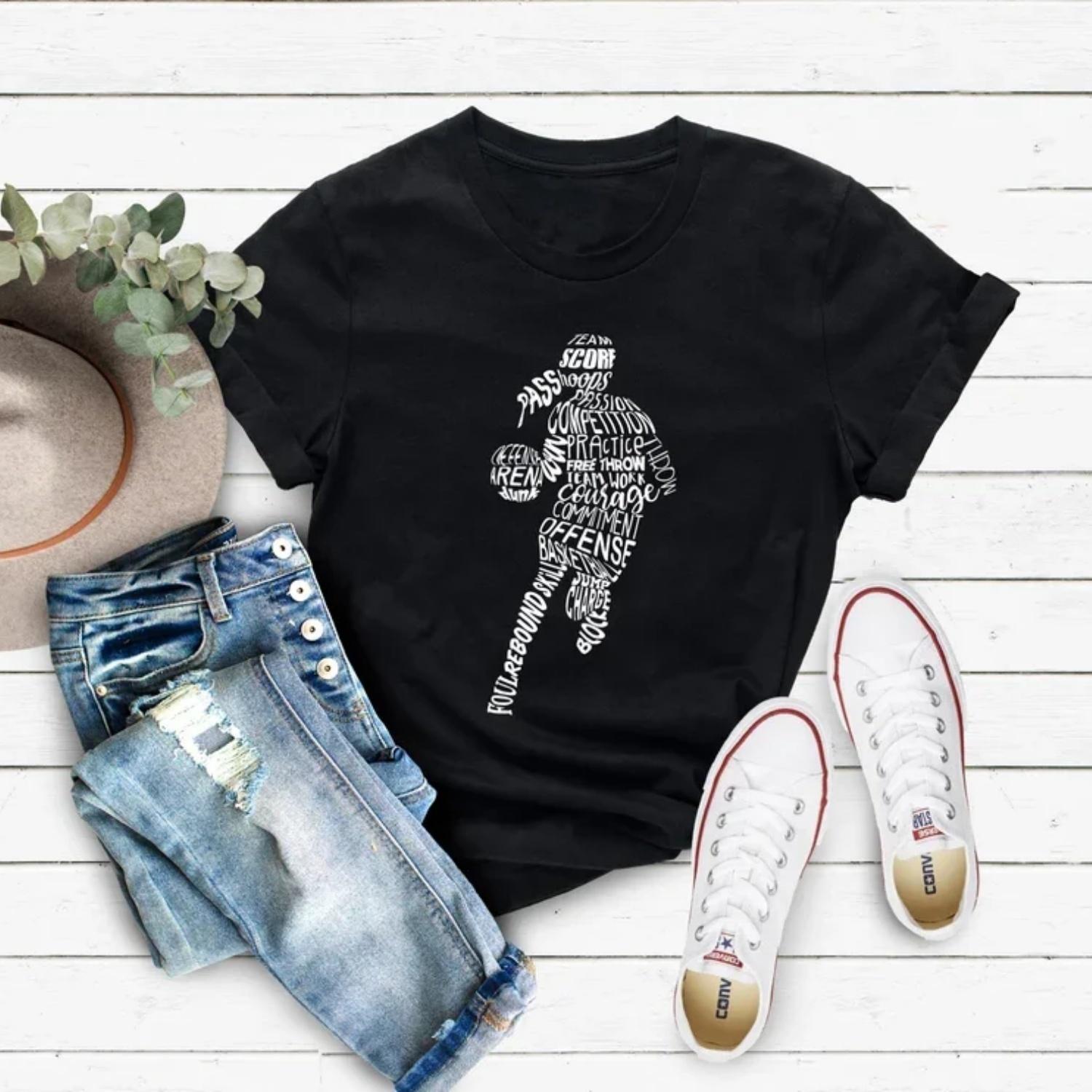 

Basketball Wo Silhouette Lover Gift Harajuku Short Sleeve Casual s T-shirt Clothing Street Tops Tees Aesthetic Clothes XXXXXL