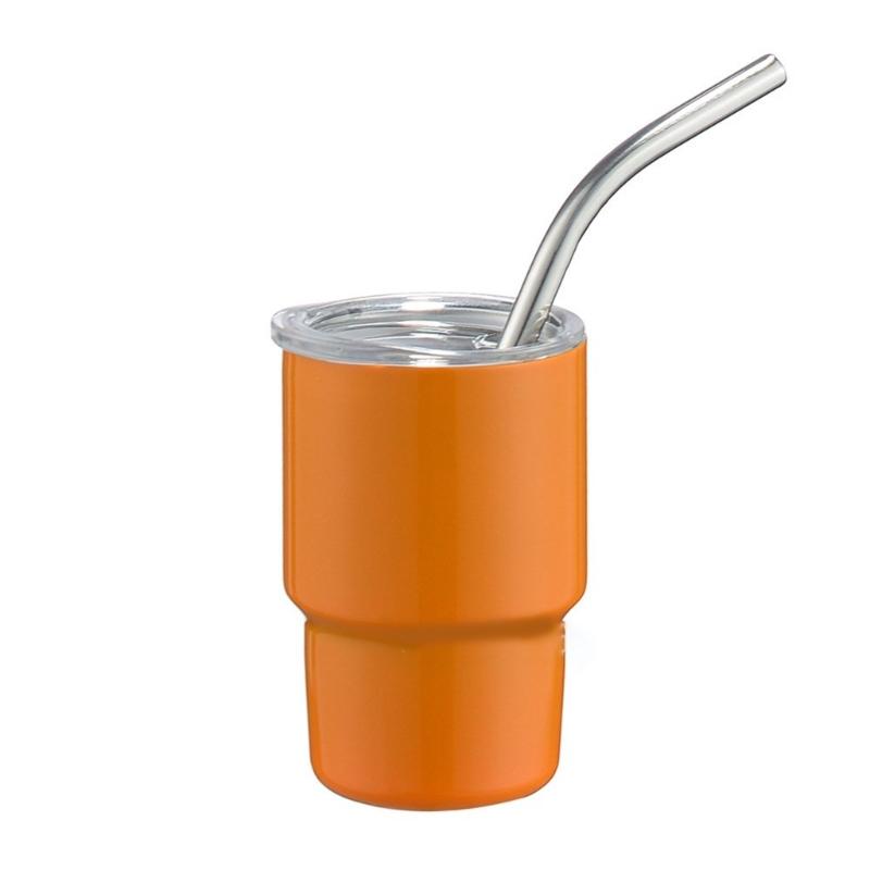 Edelstahl-Autobecher, doppelwandig, isoliert, Reisebecher, Mini-Becher mit Strohhalm und Deckel, tragbarer Kaffeebecher, Trinkgeschirr