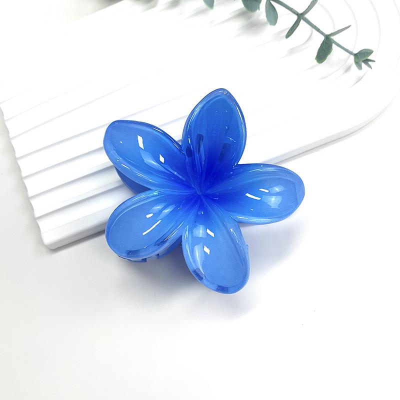 Retro Colorful Frangipani Flower Hair Claw Clip for Women