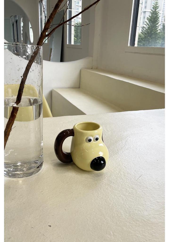 Entzückende handbemalte Keramiktasse mit Hund für Kinder - Cartoon-Milchtasse mit großem Fassungsvermögen