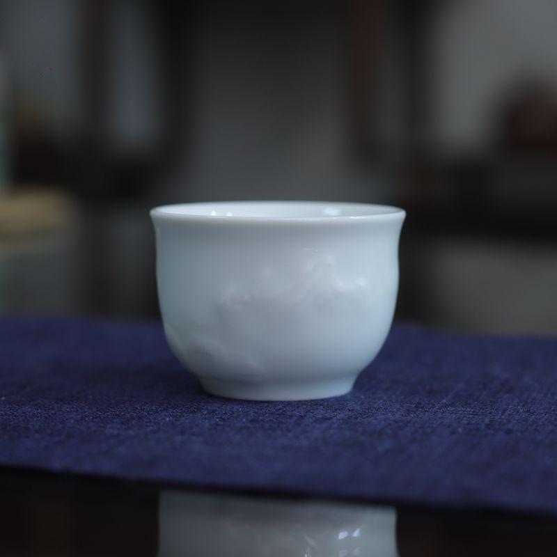 Celadon Tea Cup Chinese Ceramic Tea Set Handmade Porcelain Blue Green Glaze Landscape Tea Ware Gongfu Tea Ceremony