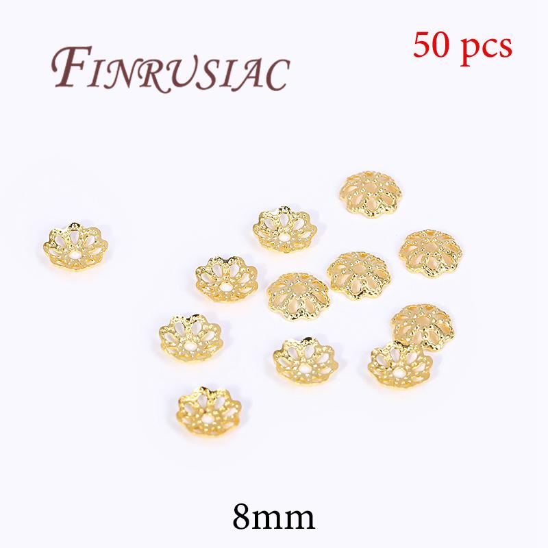 18K Gold Plated Bead End Caps For Jewelry Making Supplies Spacer Bead Caps DIY Accessories