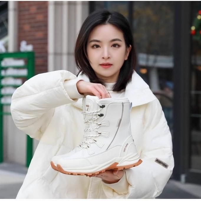 Schneestiefel Damen Wasserdicht Rutschfest Schneeland Samt Warm Dicksohlige Schuhe Damen