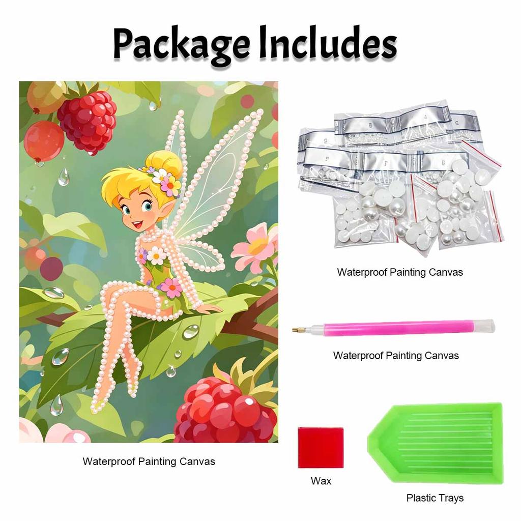 Disney Pearl Painting Jingle Bell Fairy Themed Creative Pearl Art Painting 5D DIY Pearl Embroidery Mosaic Cross Stitch Kit Home Decor