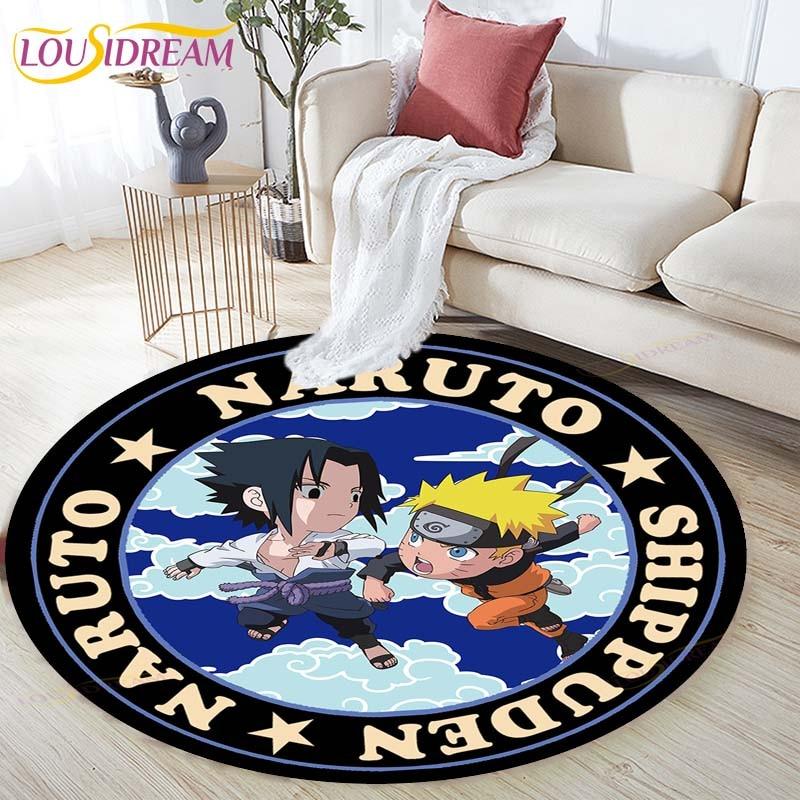 Cartoon Naruto Round Children Carpet Simplicity Animal Bunny Bee Pattern Children Flannel Carpet Baby Hand Print Carpet