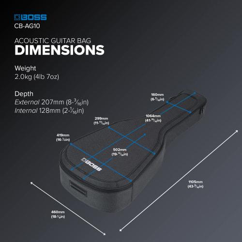 BOSS CB-AG10 Guitar Gig Bag, Acoustic Gig Bag, Guitar Case