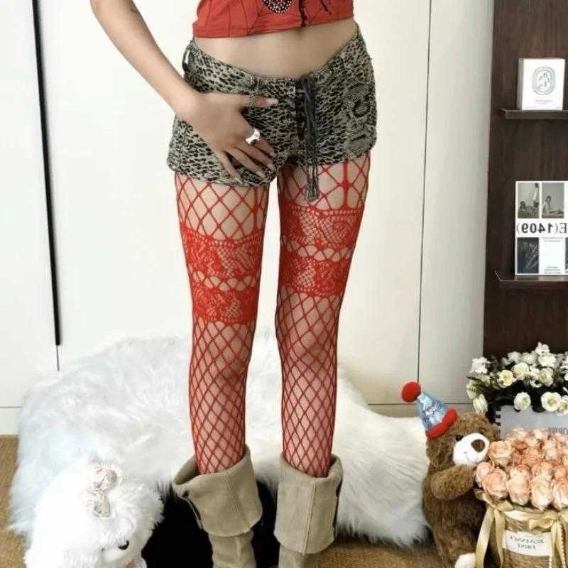 

Lace Hollow out Fishnet Tights Thin Spring Summer Vintage Women s Sexy Grey Stockings Long Tube Socks Women Underwear Home Cloth One Size красный