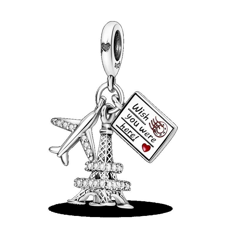 925 Silver Heart Mum Dangle Dream Catcher Charm DIY Jewelry For Women Original Bracelet Beads
