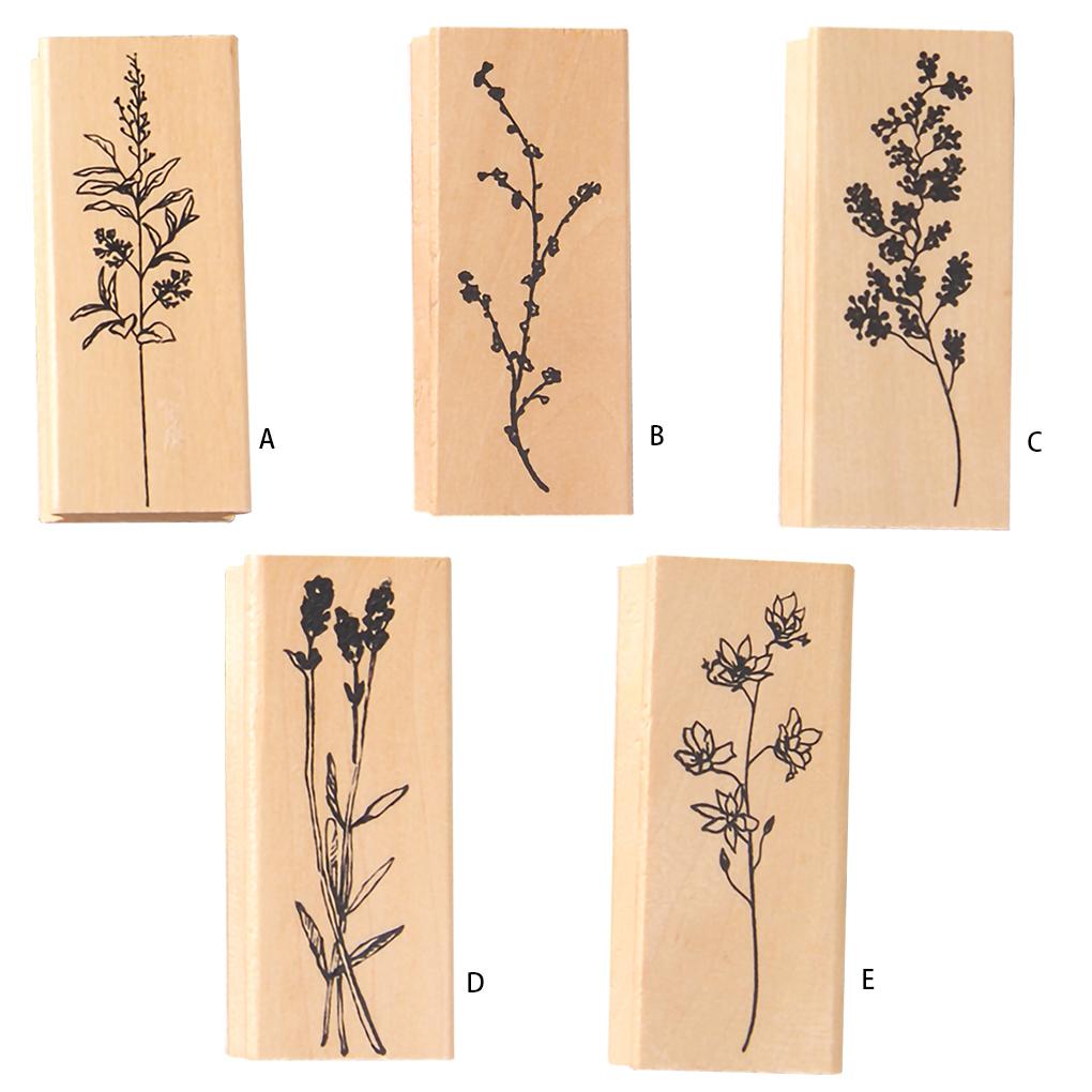 Vintage Grass Plants Stamp DIY Wooden Rubber Stamps for Scrapbooking