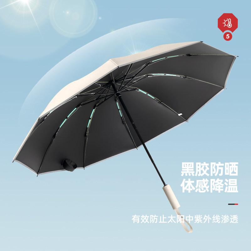 11 bone enlarged reverse automatic umbrella folding advanced sense women sun protection UV protection weather and rain dual-purpose parasol