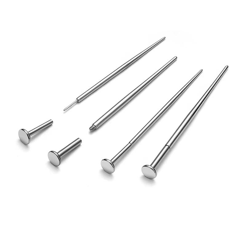 Piercing Insertion Pin Taper Guide Rod Tool 10Pcs Stainless Steel for Safe Nose Lip Navel Body Piercing Stretching