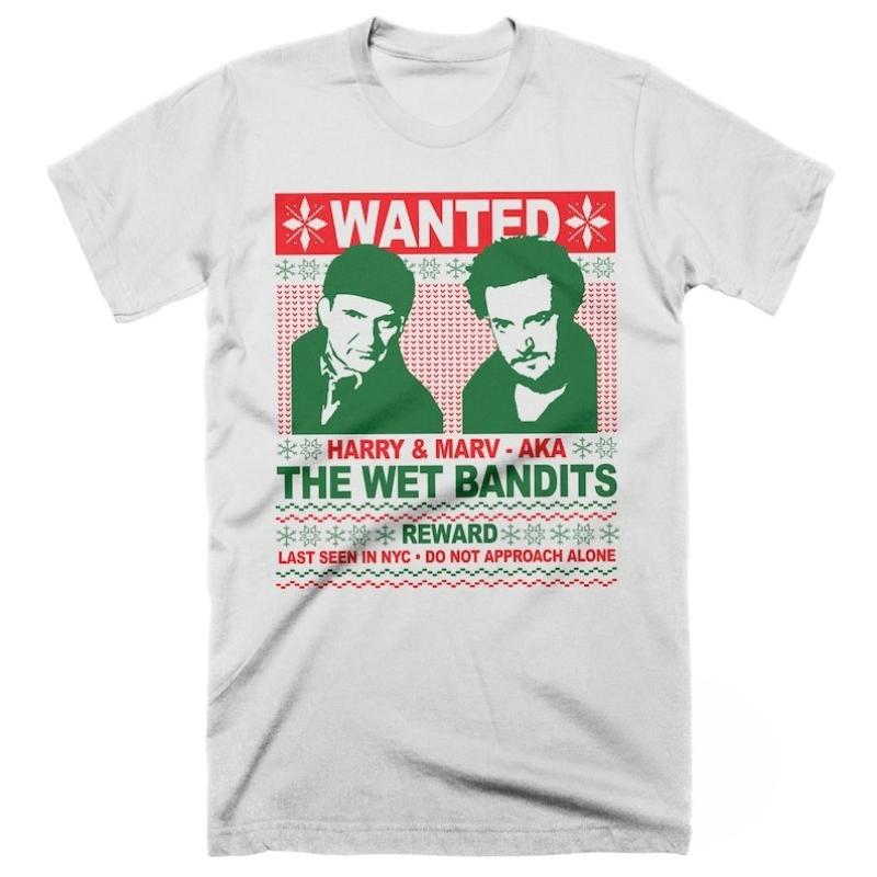 The Wet Bandits Harry and Marv TShirt Funny Home Alone Movie Christmas Graphic T Shirts Woman Man Cotton Shortsleev S