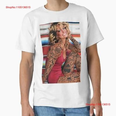 TATTOOIERTE FARRAH FAWCETT Klassisches T-Shirt Hergestellt in US AUS Größe S 2XL vintage Gewaschen Gedehnt Grafikdesigner Kleidung Atmungsaktiv