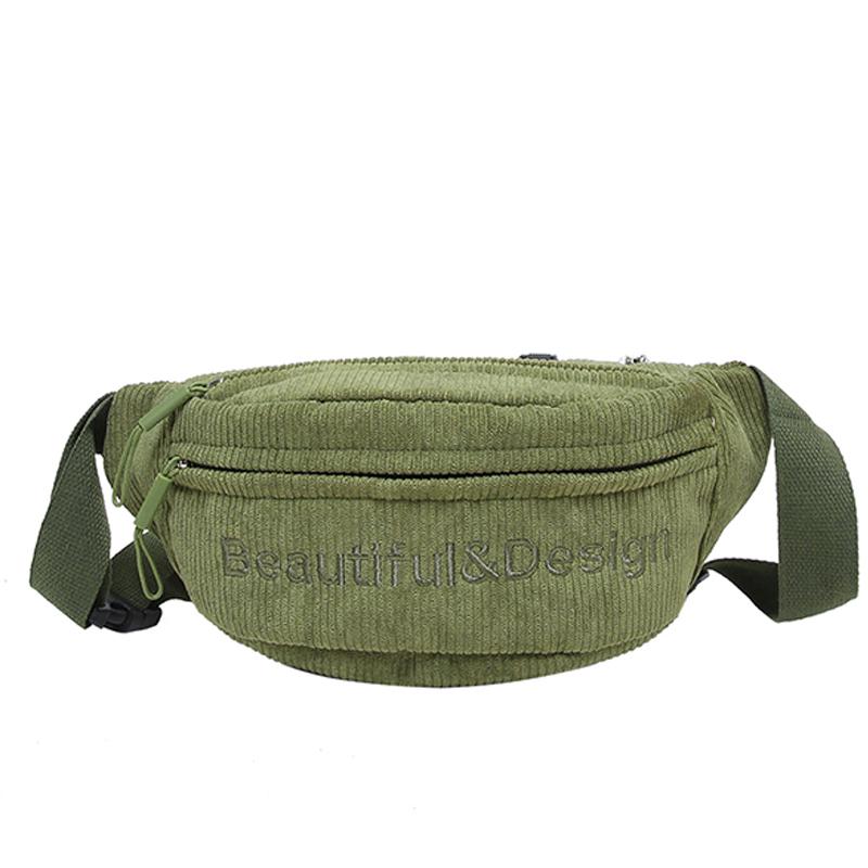 Casual Corduroy Heuptasjes voor Dames Mode Fanny Pack Vrouwen Banaan Taille Tas Heuptas Schouder Crossbody Borsttas Zak gray