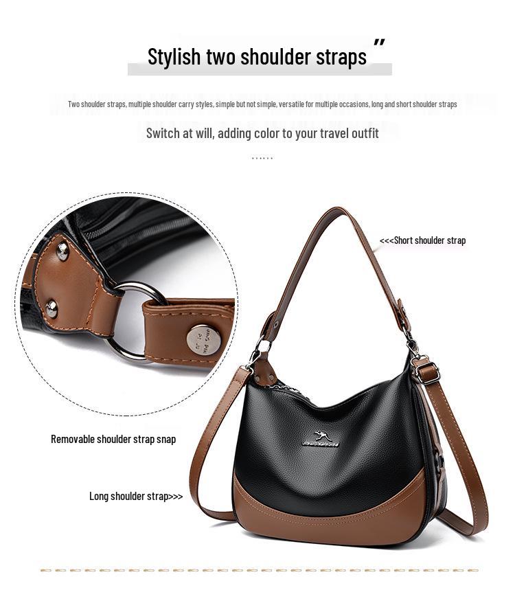 Autumn/Winter 2025 Women's Crossbody Bag: Fashionable, Versatile, Large Capacity, Color Block Style