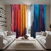 Set Of 2 Artistic Classic Striped Color Block Printed Curtains Bagged Home Decoration Room Curtain Polyester