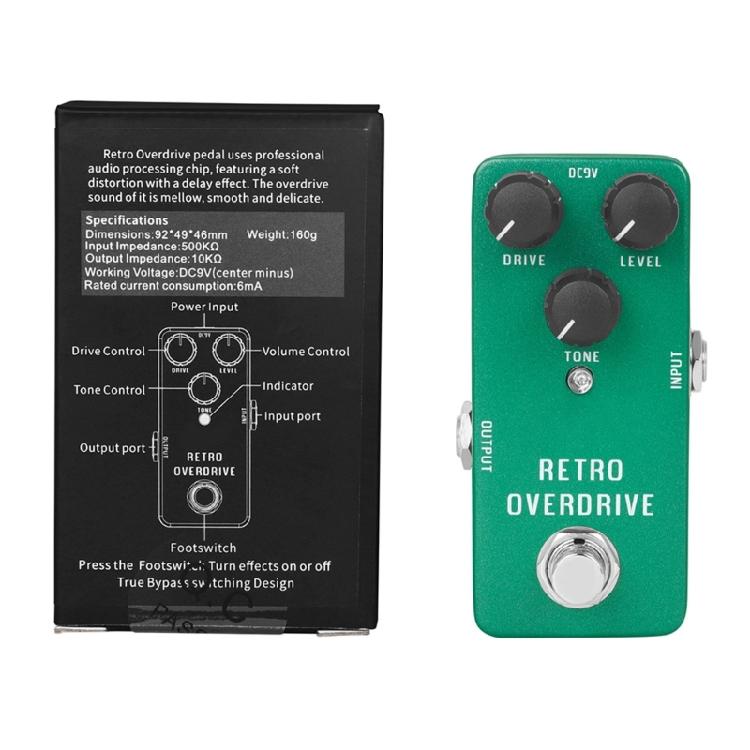 Guitar Overdrive Pedal with Vintage Tone Reproduction Guitar Effects Suitable for Various Music Styles and Settings