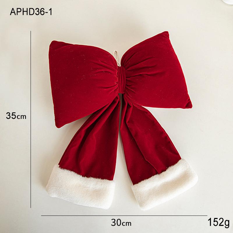Red Velvet Christmas Bow Ornament for Tree and Wedding Decoration