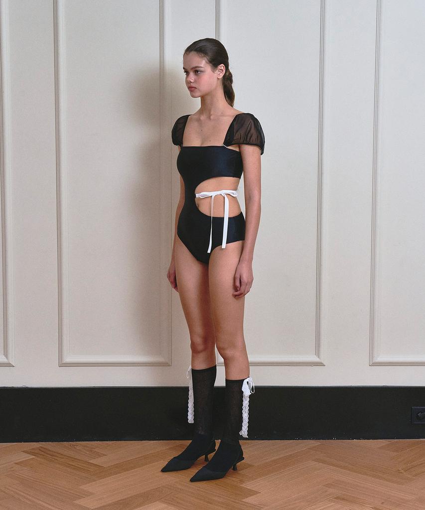 VINAJ See-Through Puff Irene Monokini (Black)
