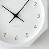KATOMOKU Muku Clock 7 Octagonal White Wall Clock with Continuous Second Hand km-60WHRC8 Movement, 30.0cm (Radio-Controlled Clock)