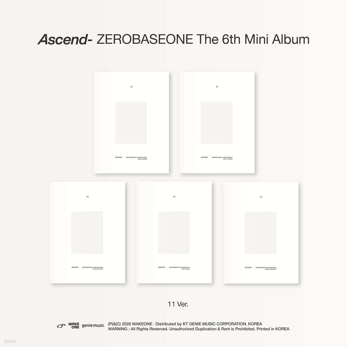 

[Pre-Order] ZEROBASEONE Ascend Kpop Album CD Photocard Official Set Version