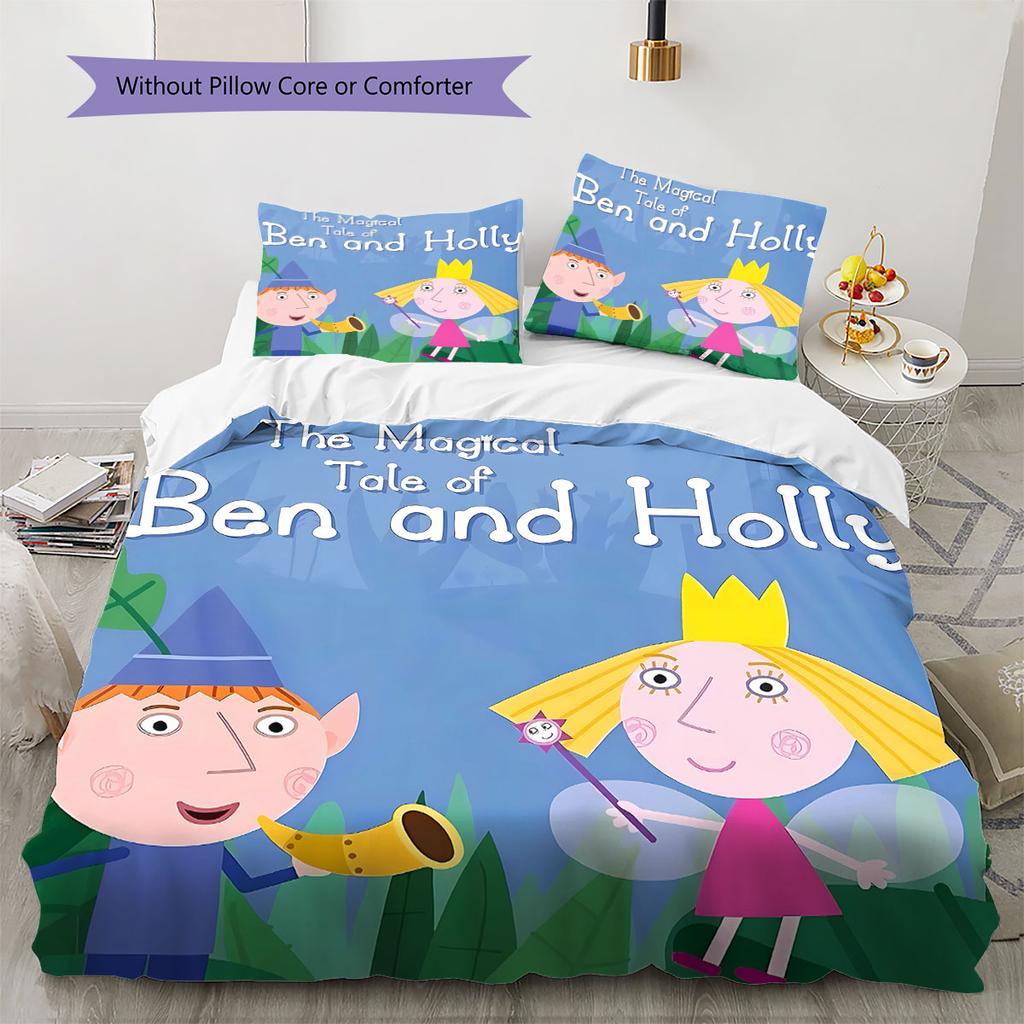 PlanetDBenHolly Muster Bettwäsche Steppdecke Set Bettbezug Kissenbezug Heimdekoration Geburtstagsgeschenk (1 Bettbezug + 2 Kissenbezüge, ohne Füllung)