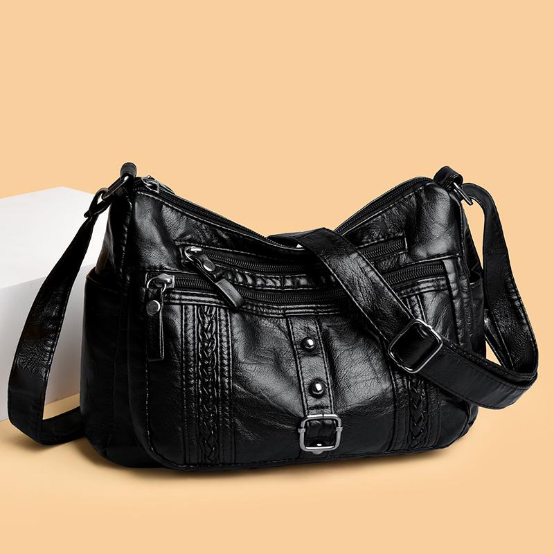 Dámská crossbody taška Taška pro matku středního věku Měkká kožená taška přes rameno