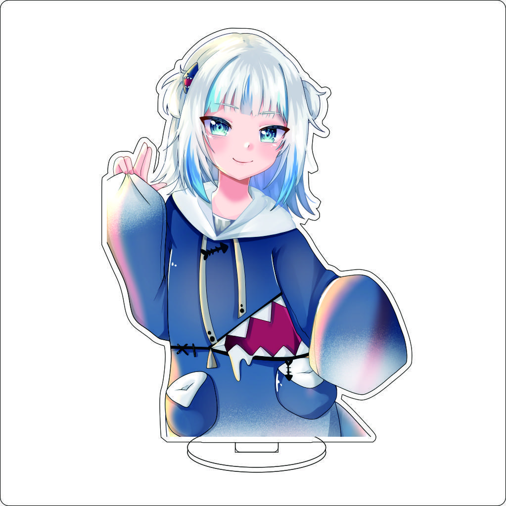 16CM Anime Cosplay Acrylic Stand Ornaments Gawr Gura Figure Stand Halloween Christmas Fans Gifts