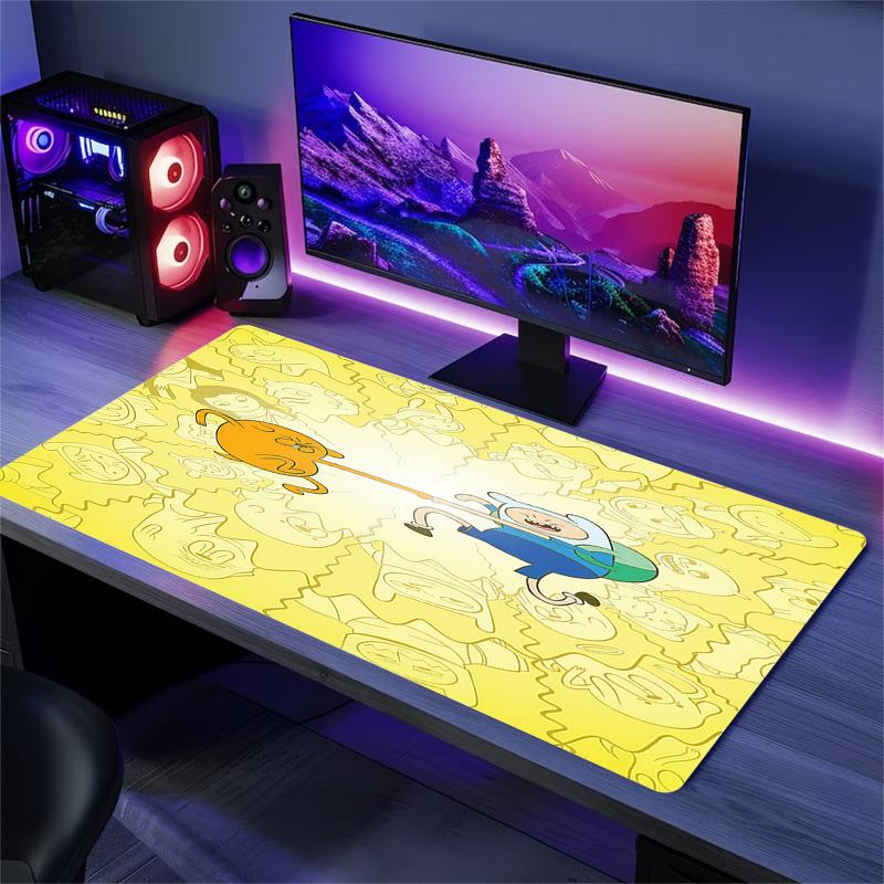 Adventure Time Print  Cushion Non-slip Laptop Tablet Big Mousepad XXL Mat Mini PC Playmat With Lock edge