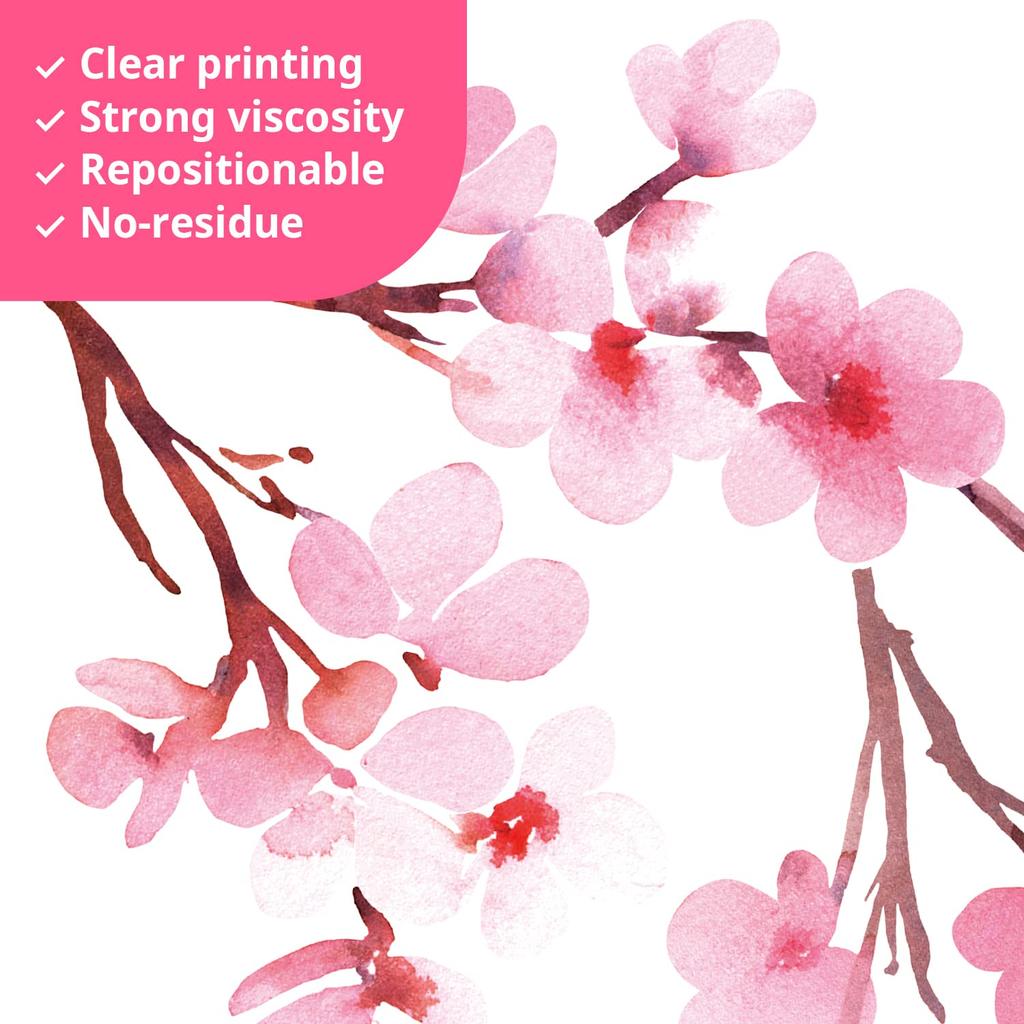 DECOWALL Watercolor Cherry Blossom Wall Sticker Decorate for DIY Wall Transfer Wall Art Sticker Bathroom Room Infant DWL-2003P1903 - Kindergarten,