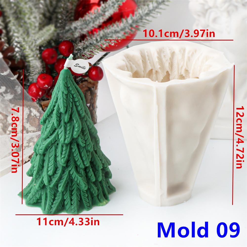 3D Fir Tree Christmas Tree Candle Silicone Mold Five Pointed Star Coniferous Christmas Tree Candle Silicone Mold