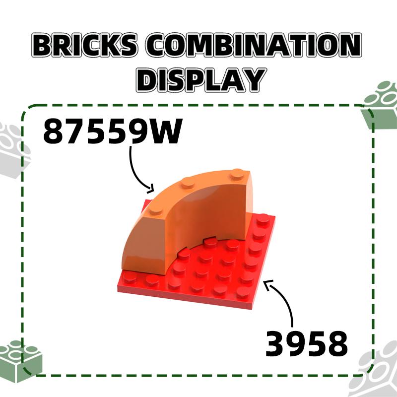 Non-Toxic 12Pcs/Lot87559W30562W Arc 4X4 Curved Building Blocks Moc Accessories Compatible With Bricks Children Toys Assembly Gift Box