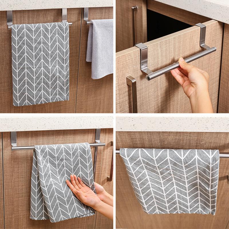 Bathroom Door Chest Towel Holder Towel Rack Stainless Steel Sundries Storage Shelf Kitchen