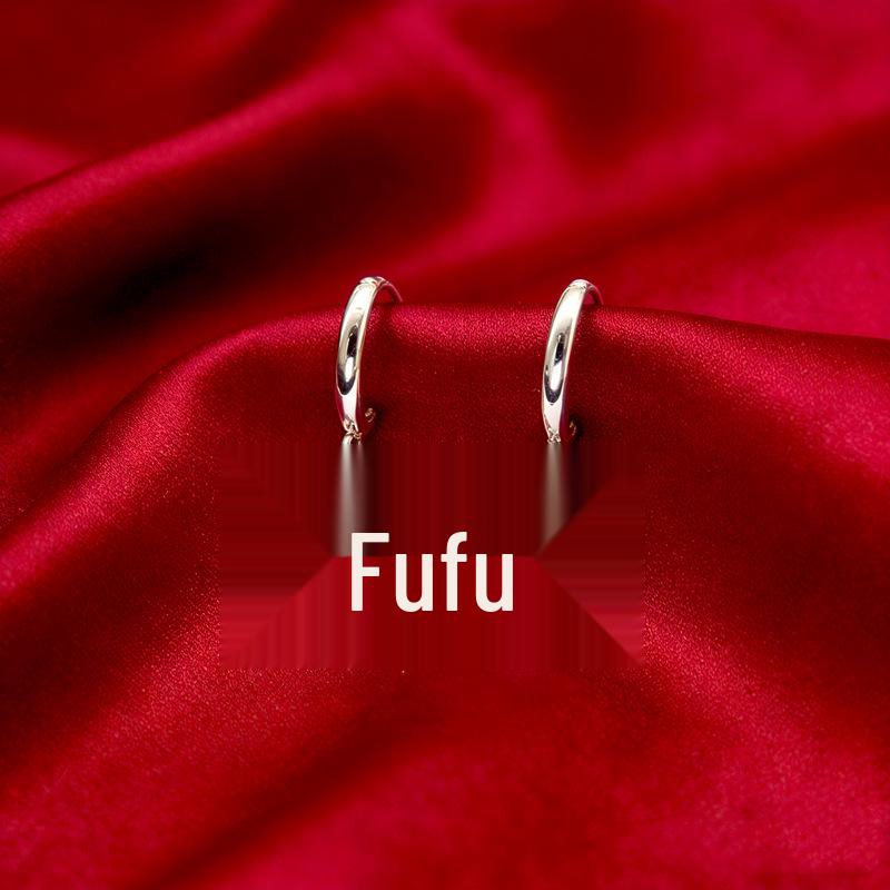 

S925 Sterling Silver Fu Character Earrings for Women - Luxury Design to Attract Wealth and Elegance, Unique Style Earring Drops White Copper Thickened Plating