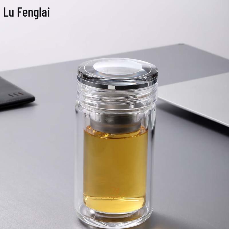 Elegant 230ML Double-Layer Borosilicate Glass Tea Cup with Infuser