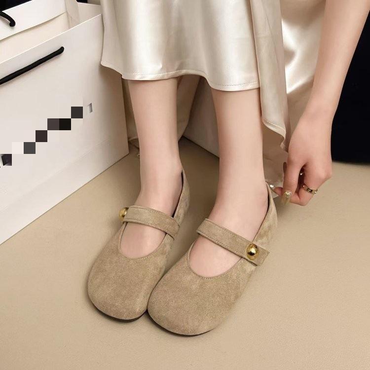 New flat-soled Birkenstocks spring and summer with skirts Doudou shoes retro soft-soled Mary Jane single shoes