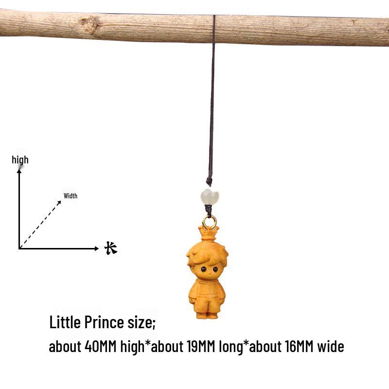 Little Prince Golden Sandalwood Healing Keychain - Cute Bag Charm & Children's Gift